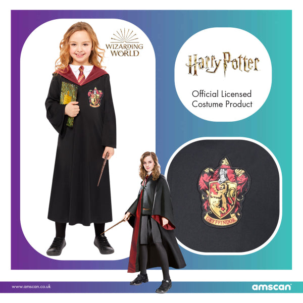 Amscan - Costume da bambino Hermione, Hogwarts, Harry Potter, Grifondoro,  mago, maga, carnevale : : Giochi e giocattoli